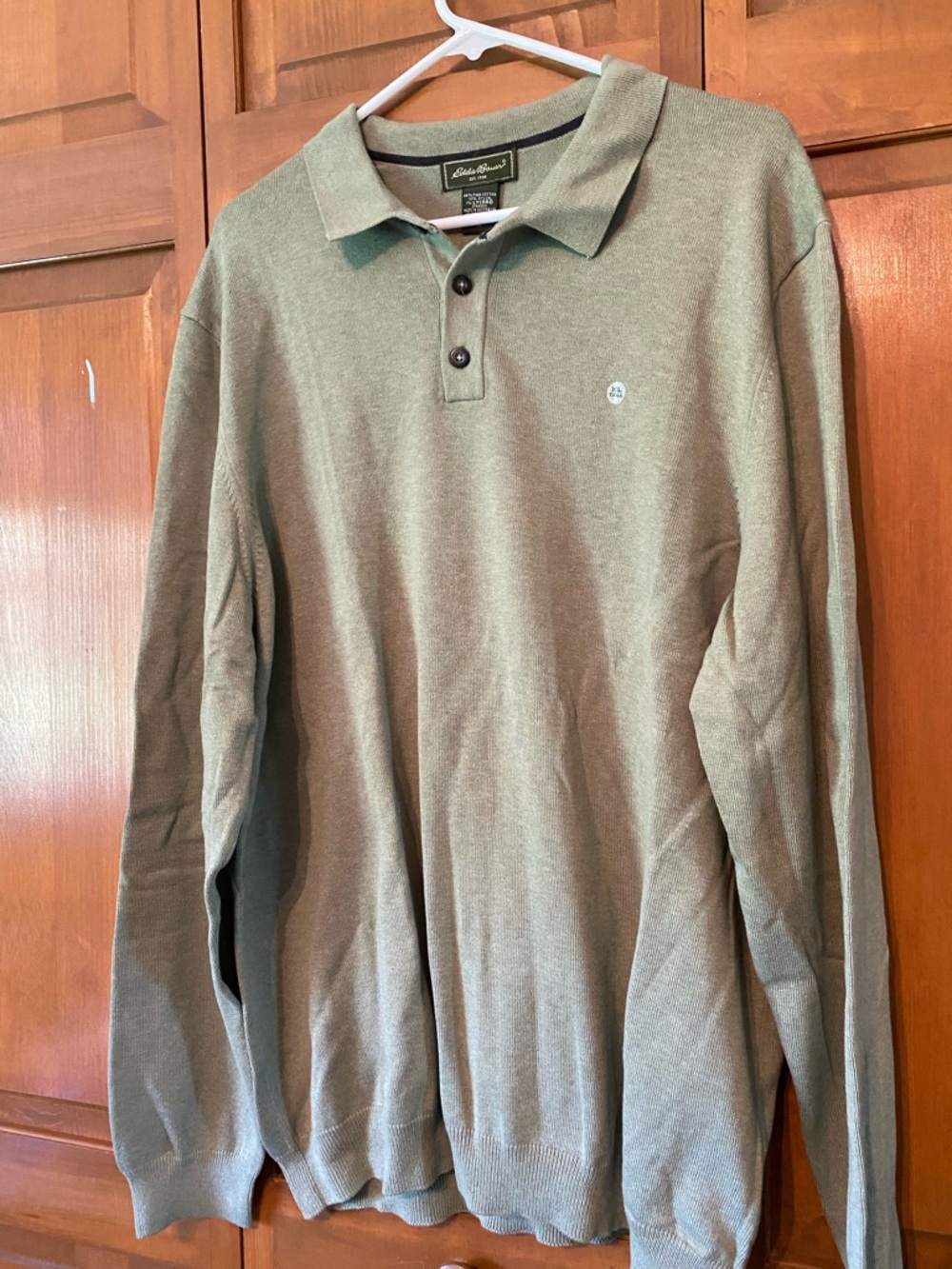 Eddie Bauer Men's Light Green Polo Sweater NWT